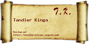Tandler Kinga névjegykártya